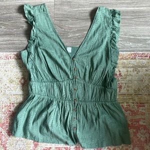 Old Navy Green Button Up Top